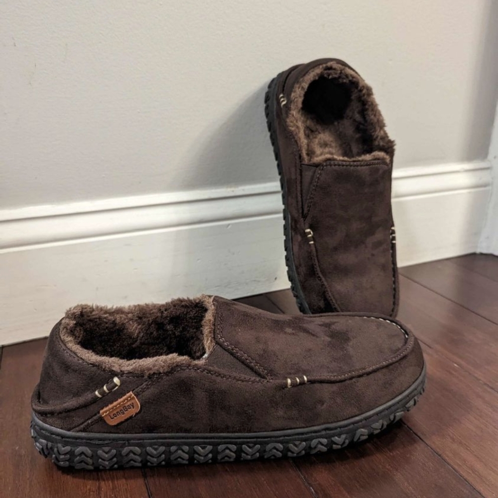 Men's LongBay Moccasins Comfortable Memory Foam House Shoes for Indoor and Outdo